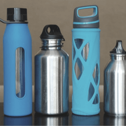 Water bottles, representing the concept of selling custom water bottles as a fundraising idea.