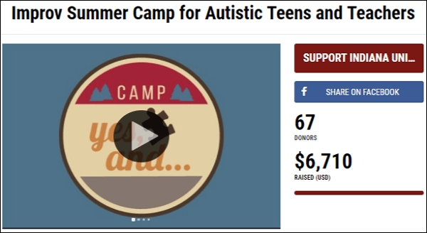 This summer camp for autistic teens and teachers ran an education-related fundraiser.