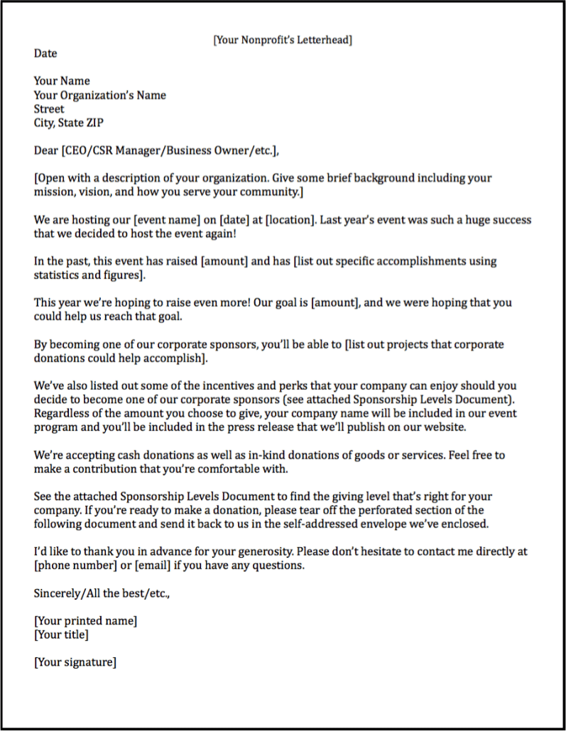 Sponsorship Letters Learn How To Raise More Money With Examples 