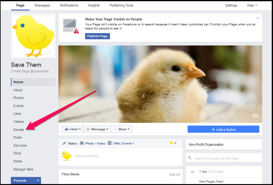 Accept Donations on Facebook - Step 3
