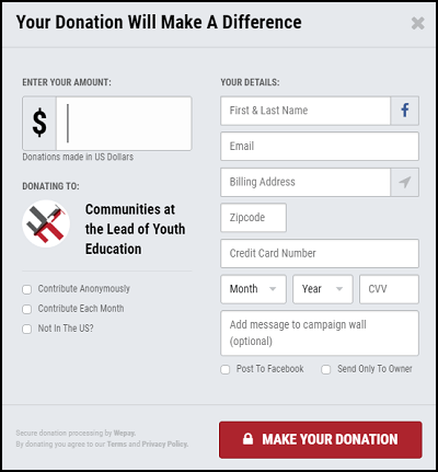 Here's an example of an excellent online donation page from Fundly that you could use in your capital campaign.