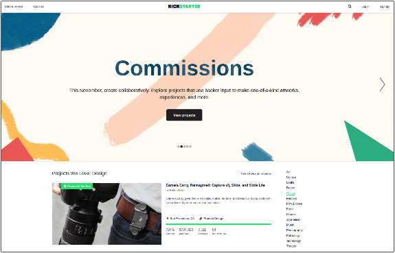 Kickstarter is a GoFundMe alternative that helps fundraisers power their creative goals.