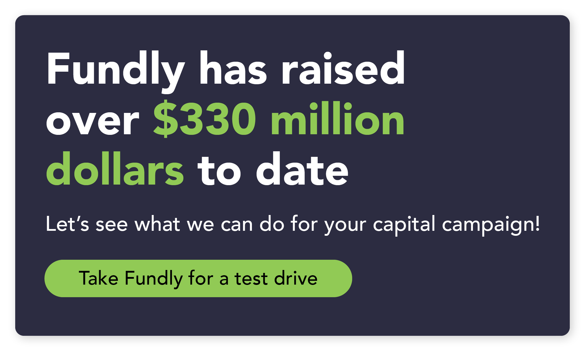 Click through to take Fundly for a test drive and find out what it can do for your capital campaign!