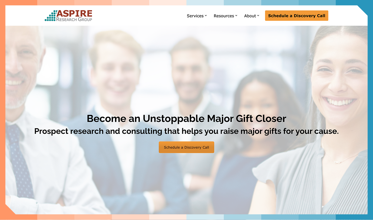 Screenshot of the Aspire Research Group website