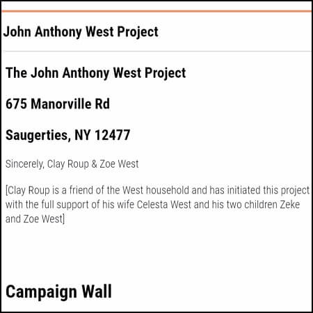 The crowdfunding campaign organizer smartly announces his campaign is being run with John Anthony's permission.
