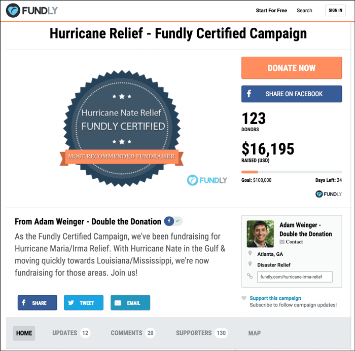Hurricane Nate Relief Fundraiser for Caribbean, Mississippi, Louisiana