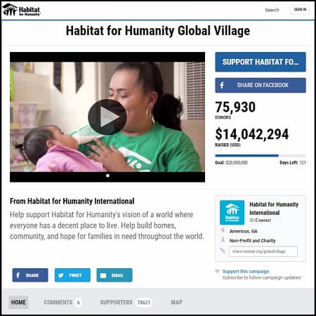 See how Habitat for Humanity used Fundly's nonprofit advocacy software for their fundraiser.