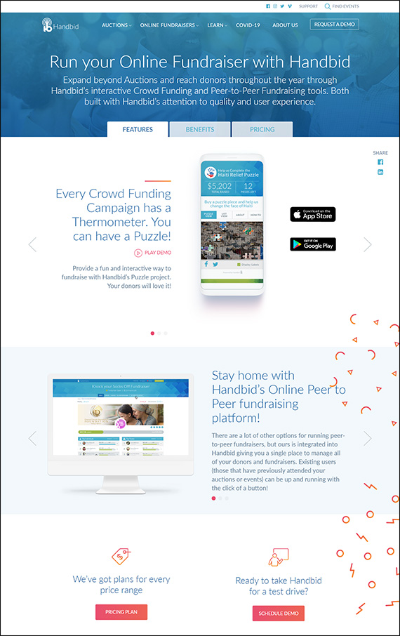 Explore Handbid's top peer-to-peer fundraising platform.