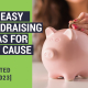 This is a picture of a piggy back with the text "150 Easy Fundraising Ideas for Any Cause" on top of it.