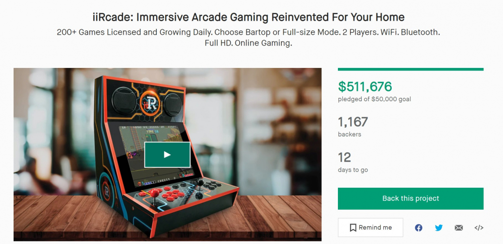 A screenshot of a successful campaign on Kickstarter’s crowdfunding website.